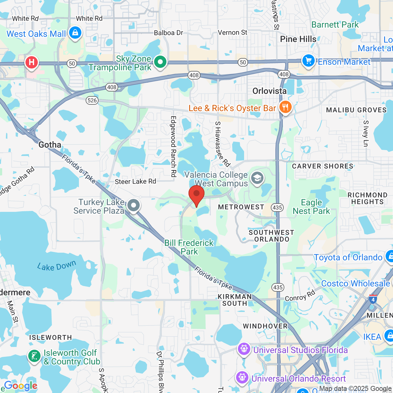Google map image of our location in 6996 Piazza Grande Ave Orlando, FL